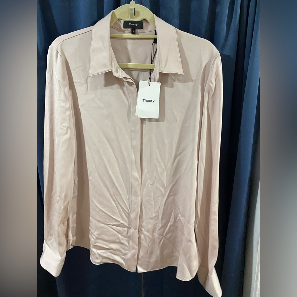 Theory Women’s Light Pink Dress Shirt